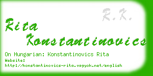 rita konstantinovics business card